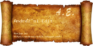 Andrási Edit névjegykártya